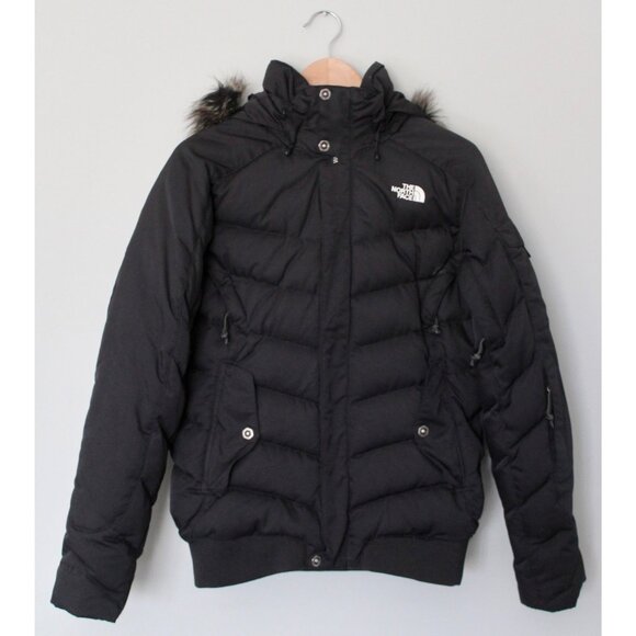 THE NORTH FACE Women's 600 Goose Down Puffer Jacket Hooded Fur Trim, M Medium - Picture 1 of 16